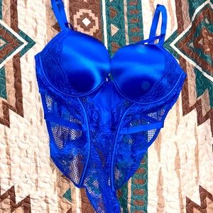 Bombshell Victorias Secret Teddy Bra Lingerie One Piece Lace XL Strappy